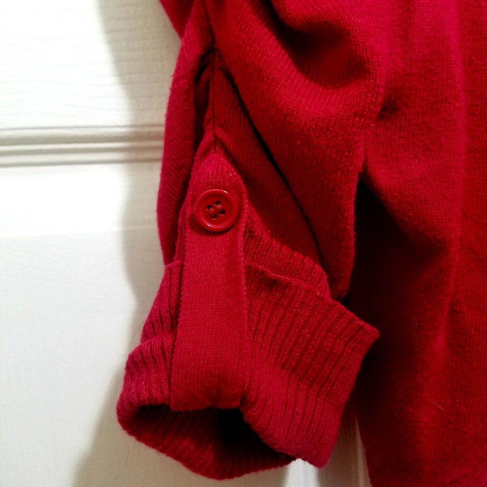 Red Cropped Cardigan - Picture 2 of 7